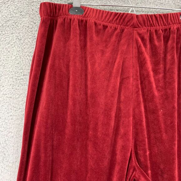 Roaman's Velour Jogger Pants Women 1X Burgundy Pull On v45 - Picture 3 of 12